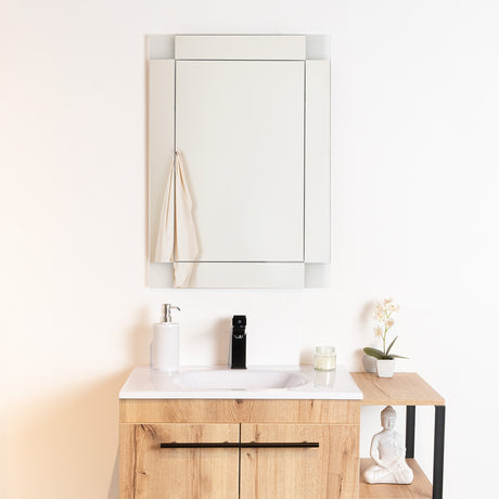 Espejo de Baño Genova Plateado 50x70cm Rectangular con Biselado - Espejos de Baño | Bylmo