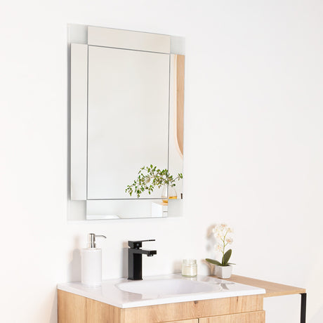 Espejo de Baño Genova Plateado 50x70cm Rectangular con Biselado - Espejos de Baño | Bylmo