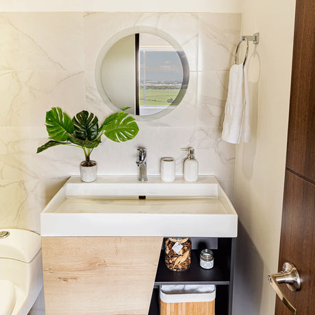 Espejo de Baño Venezia Plateado 50x50cm Redondo con Biselado - Espejos de Baño | Bylmo