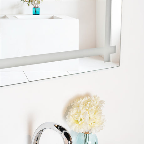 Espejo de Baño Broni Plateado 90x60cm Rectangular con Biselado - Espejos de Baño | Bylmo