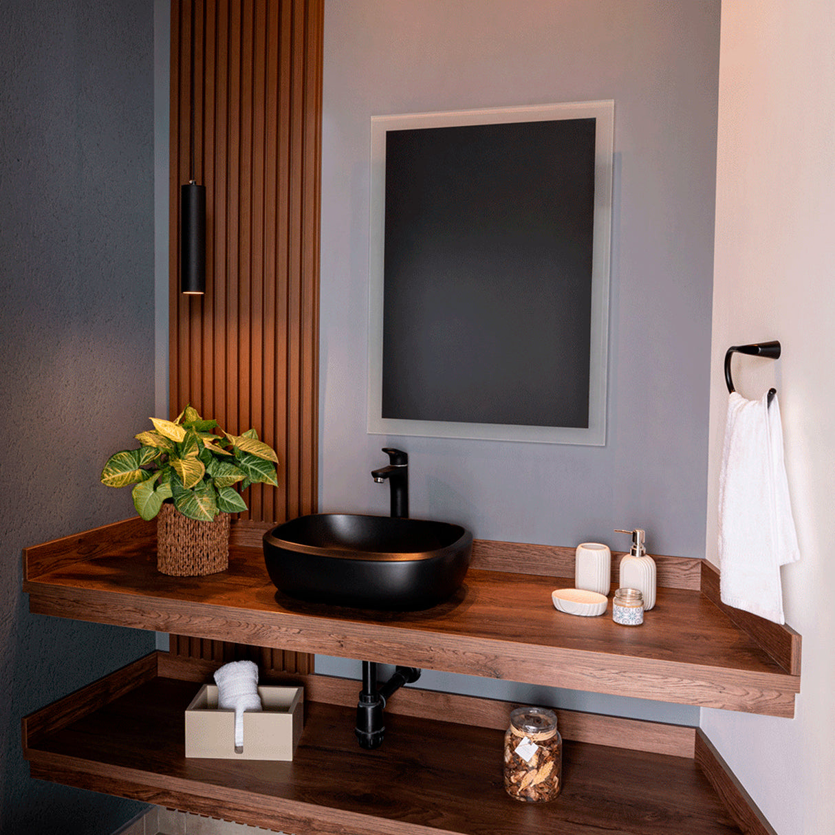 Espejo de Baño Catania Plateado 60x80cm Rectangular con Biselado - Espejos de Baño | Bylmo