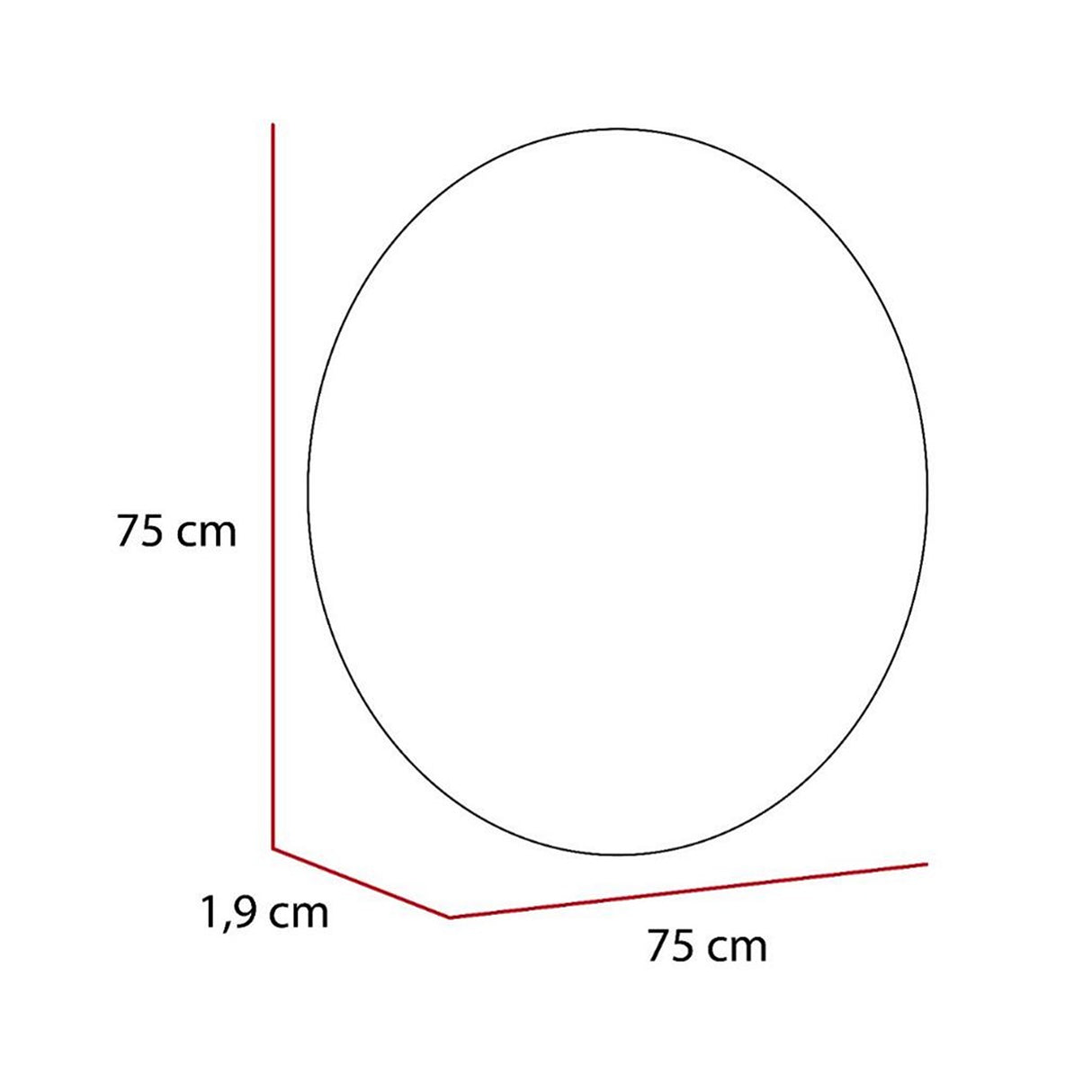 Espejo de Baño Capri Plateado 75x75cm Redondo con Biselado - Espejos de Baño | Bylmo
