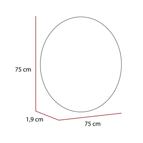Espejo de Baño Capri Plateado 75x75cm Redondo con Biselado - Espejos de Baño | Bylmo