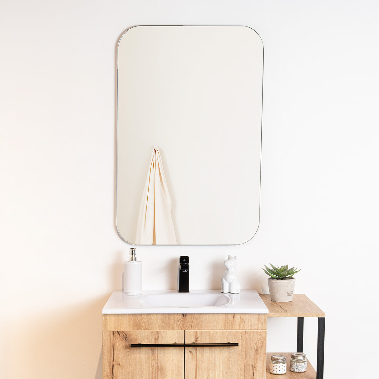 Espejo de Baño Pompe Plateado 60x90cm Rectangular con Biselado - Espejos de Baño | Bylmo