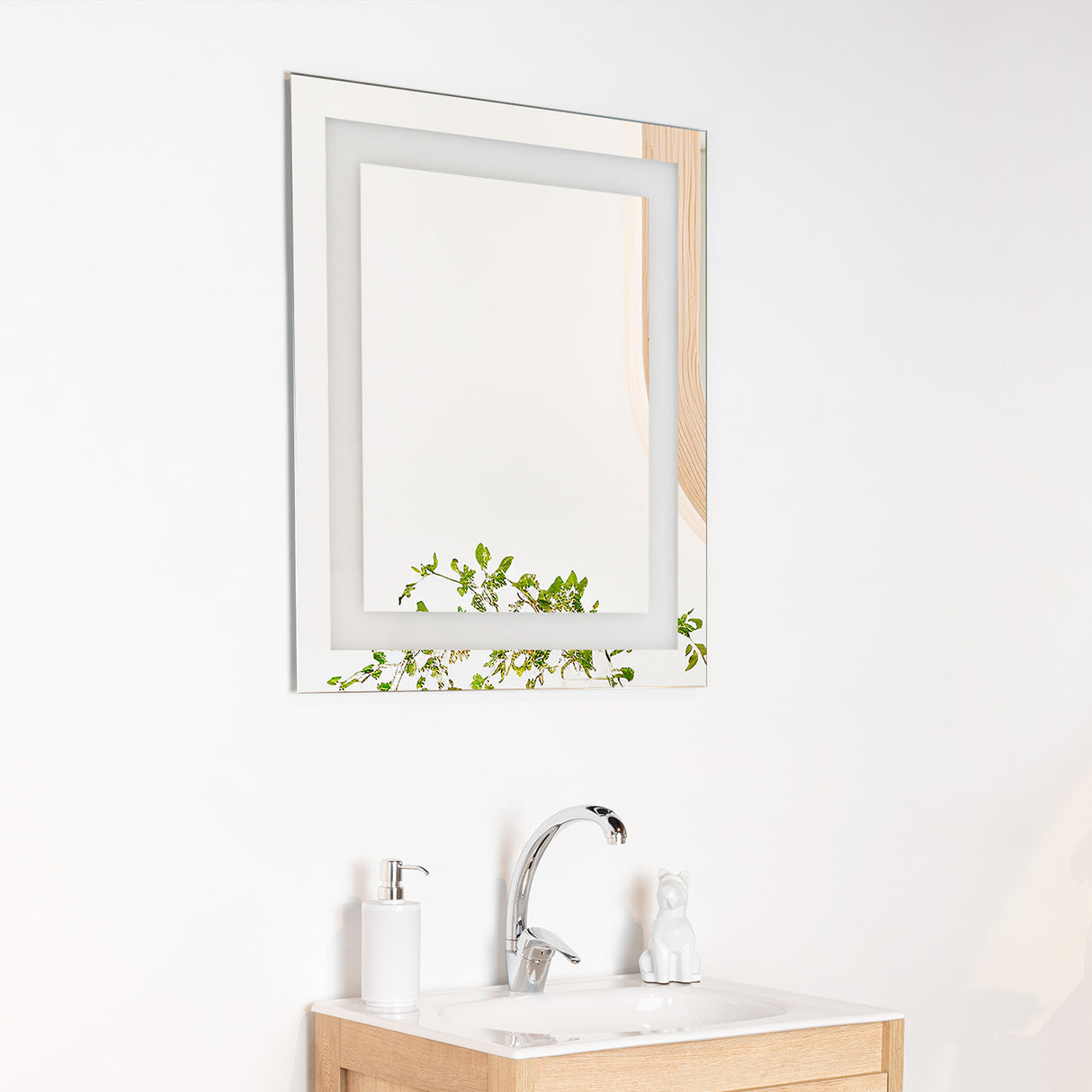 Espejo de Baño Torino Plateado 65x75cm Rectangular con Biselado - Espejos de Baño | Bylmo