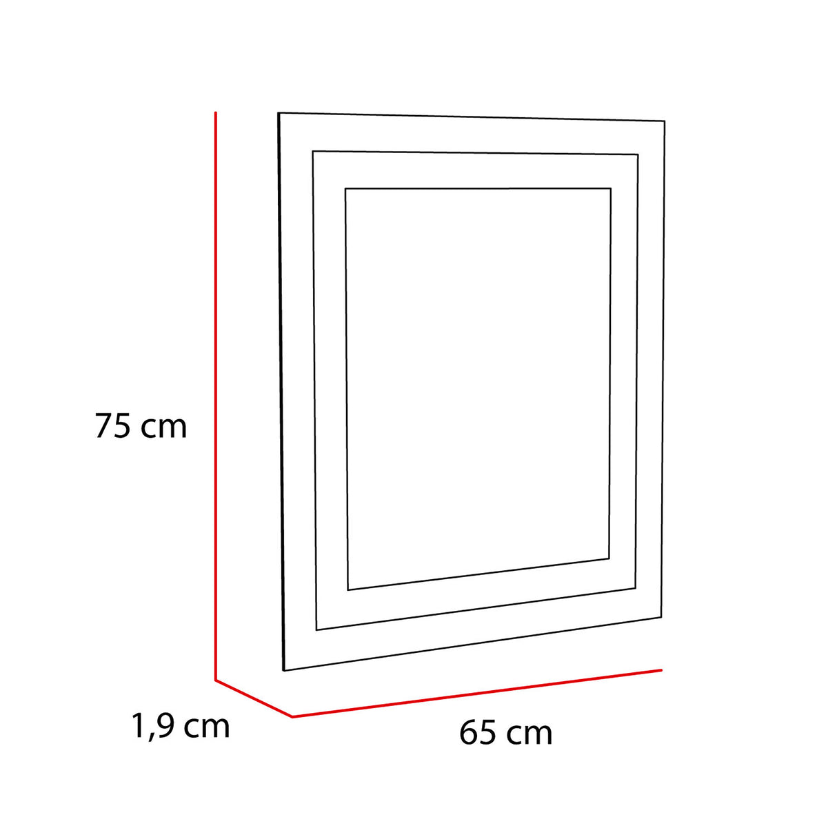 Espejo de Baño Torino Plateado 65x75cm Rectangular con Biselado - Espejos de Baño | Bylmo