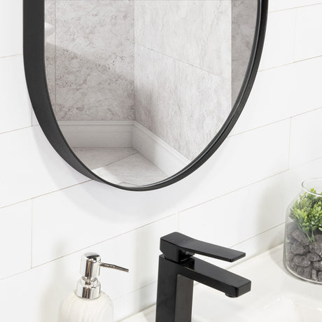 Espejo de Pared Lukman Negra 50x100cm Ovalado con Marco Metalico - Espejos Decorativos | Bylmo