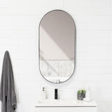 Espejo de Pared Lukman Negra 50x100cm Ovalado con Marco Metalico - Espejos Decorativos | Bylmo