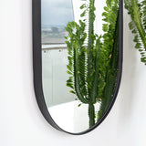 Espejo de Pared Lukman Negra 50x100cm Ovalado con Marco Metalico - Espejos Decorativos | Bylmo