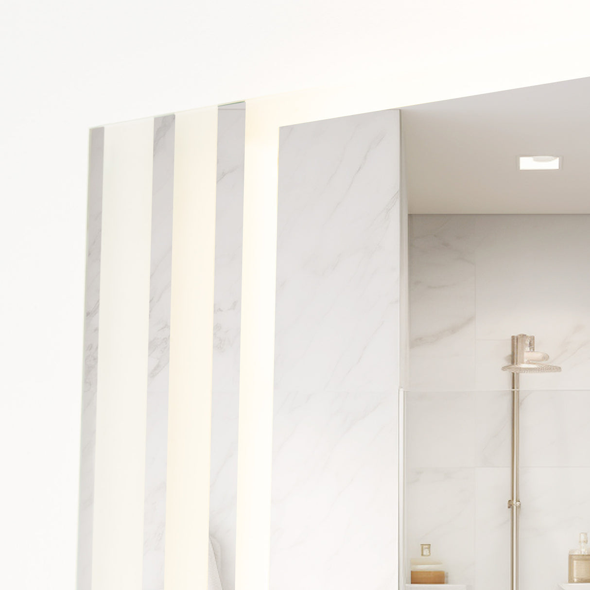 Espejo de Baño Led Apolo Plateado 100x80cm Rectangular con Sandblasting - Espejos de Baño | Bylmo