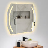 Espejo de Baño Led Manson Plateado 90x60cm Rectangular con Sandblasting - Espejos de Baño | Bylmo