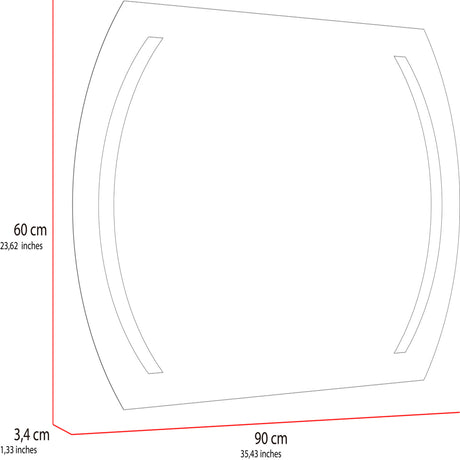 Espejo de Baño Led Manson Plateado 90x60cm Rectangular con Sandblasting - Espejos de Baño | Bylmo