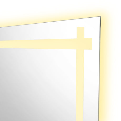 Espejo de Baño Broni Plateado 60x90cm Rectangular y con Iluminiación Led - Espejos Decorativos | Bylmo