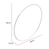 Espejo de Baño Dakota Plateado 60x60cm Redondo - Espejos Decorativos | Bylmo