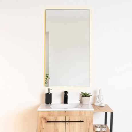 Espejo de Baño Garda Plateado 52x90cm Rectangular y con Iluminiación Led - Espejos Decorativos | Bylmo