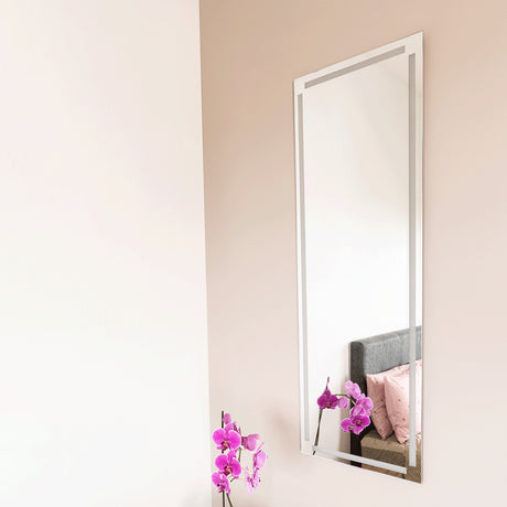 Espejo de Pared Lugo Plateado 45x130cm Rectangular sin Marco - Espejos Decorativos | Bylmo