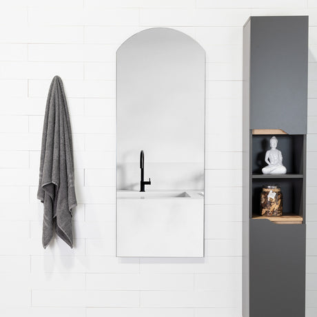 Espejo de Pared Oporto Plateado 50x130cm Arco Superior sin Marco - Espejos Decorativos | Bylmo