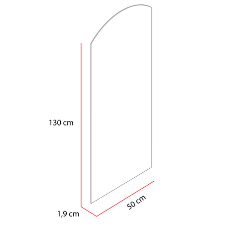 Espejo de Pared Oporto Plateado 50x130cm Arco Superior sin Marco - Espejos Decorativos | Bylmo