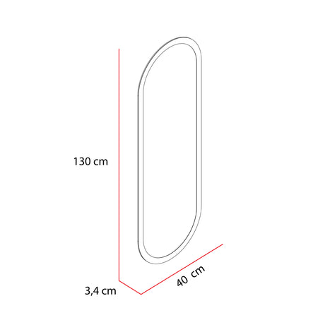 Espejo de Baño Oviedo Plateado 40x130cm Ovalado y con Iluminiación Led - Espejos Decorativos | Bylmo