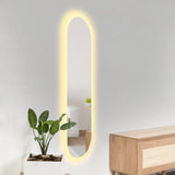 Espejo de Baño Oviedo Plateado 40x130cm Ovalado y con Iluminiación Led - Espejos Decorativos | Bylmo