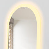 Espejo de Baño Oviedo Plateado 40x130cm Ovalado y con Iluminiación Led - Espejos Decorativos | Bylmo