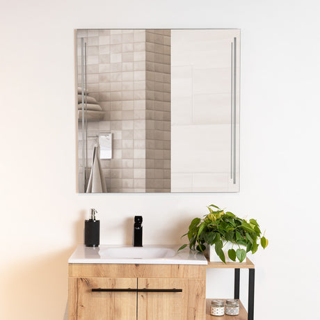Espejo de Baño Toronto Gris 80x80cm Rectangular con Sandblasting - ESPEJOS DE BANHO | Bylmo