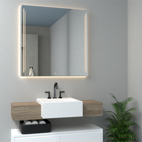 Espejo de Baño Toronto Gris 80x80cm Rectangular con Sandblasting y con Iluminación Led - ESPEJOS DE BANHO | Bylmo
