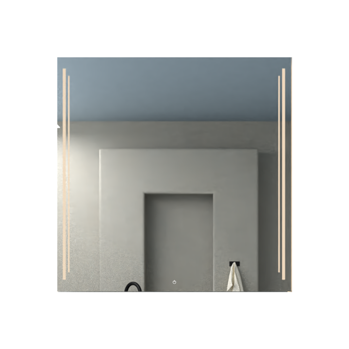 Espejo de Baño Toronto Gris 80x80cm Rectangular con Sandblasting y con Iluminación Led - ESPEJOS DE BANHO | Bylmo