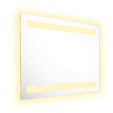 Espejo de Baño Udine Gris 90x60cm Rectangular con Sandblasting y con Iluminación Led - ESPEJOS DE BANHO | Bylmo
