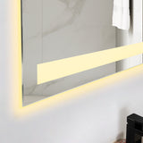 Espejo de Baño Udine Gris 90x60cm Rectangular con Sandblasting y con Iluminación Led - ESPEJOS DE BANHO | Bylmo