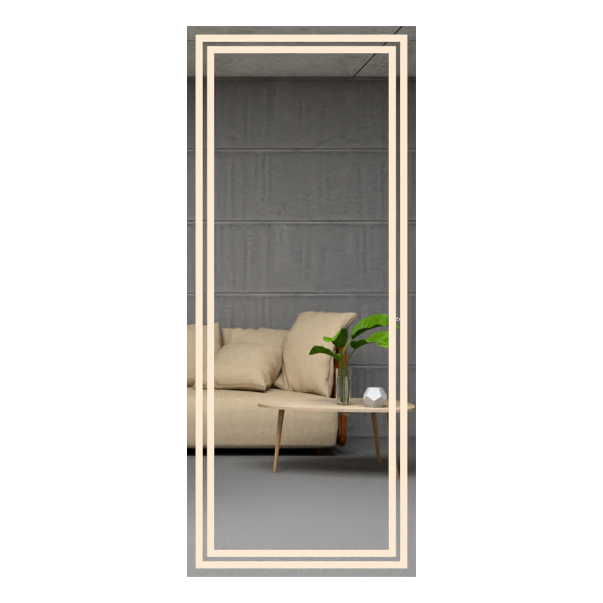 Espejo de Baño Valencia Gris 50x130cm Rectangular con Sandblasting y con Iluminación Led - ESPEJOS DE BANHO | Bylmo