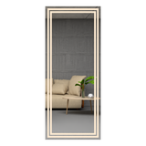 Espejo de Baño Valencia Gris 50x130cm Rectangular con Sandblasting y con Iluminación Led - ESPEJOS DE BANHO | Bylmo