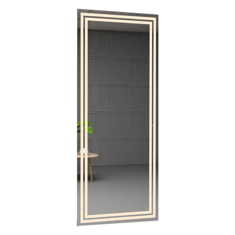 Espejo de Baño Valencia Gris 50x130cm Rectangular con Sandblasting y con Iluminación Led - ESPEJOS DE BANHO | Bylmo