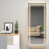 Espejo de Baño Valencia Gris 50x130cm Rectangular con Sandblasting y con Iluminación Led - ESPEJOS DE BANHO | Bylmo