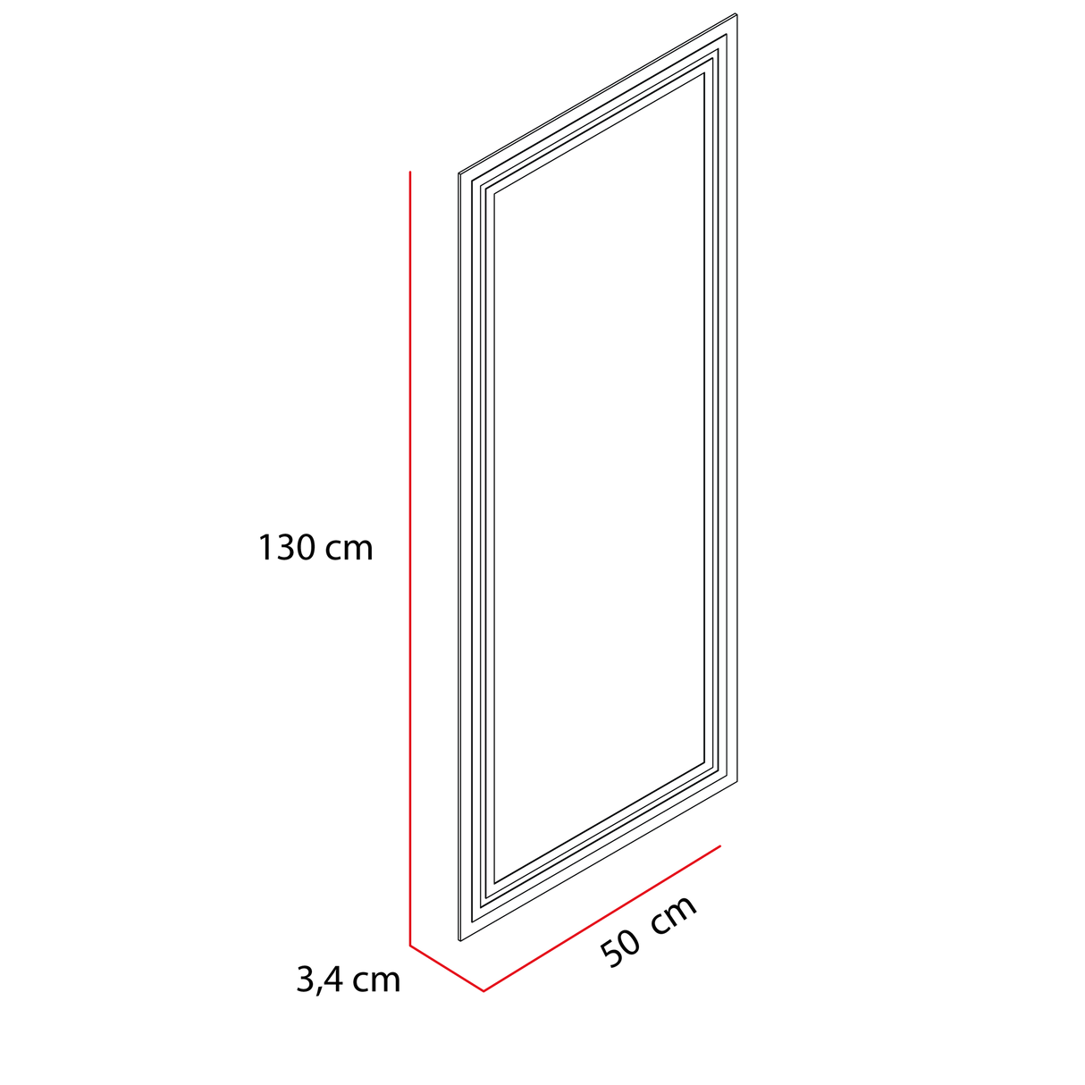 Espejo de Baño Valencia Gris 50x130cm Rectangular con Sandblasting y con Iluminación Led - ESPEJOS DE BANHO | Bylmo