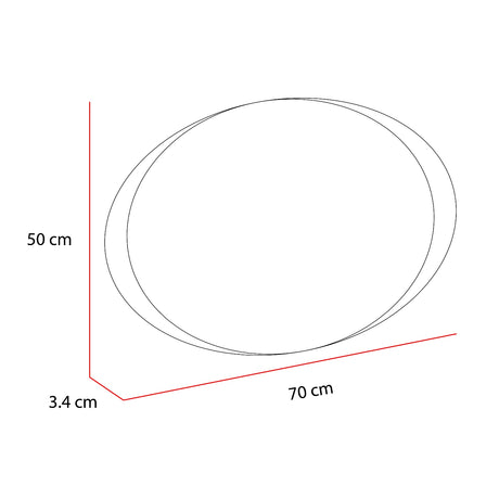 Espejo de Baño Varese Gris 70x50cm Ovalado con Sandblasting y con Iluminación Led - ESPEJOS DE BANHO | Bylmo