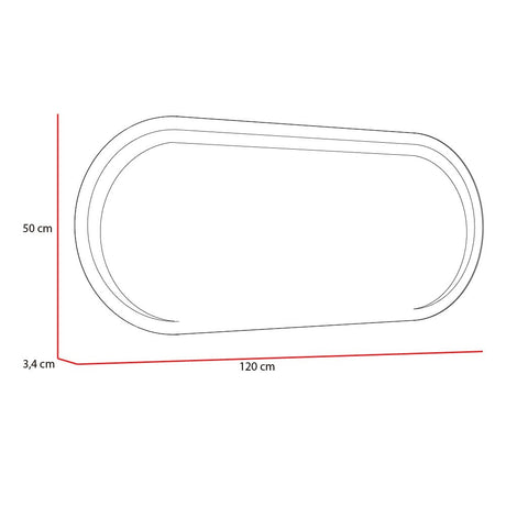 Espejo de Baño Veron Gris 120x50cm Rectangular Curvo con Sandblasting y con Iluminación Led - ESPEJOS DE BANHO | Bylmo