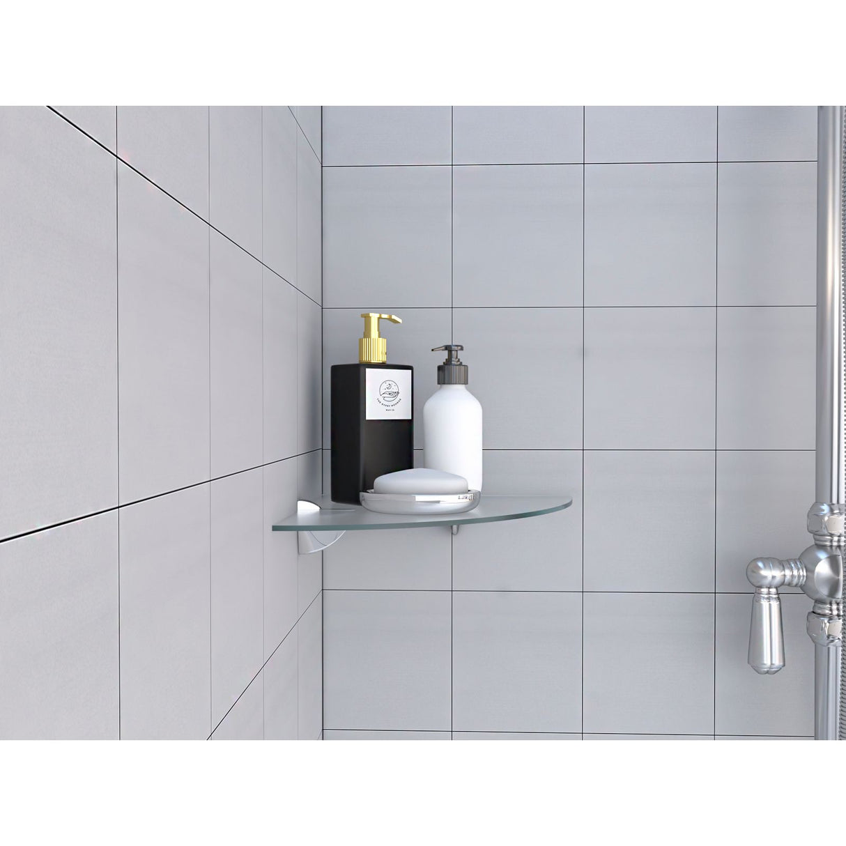 Repisa Gris 27x5cm Triangular con Un Entrepaño - REPISAS | Bylmo