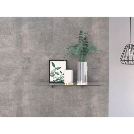 Repisa Rec Gris 40x7cm Triangular con Un Entrepaño - REPISAS | Bylmo