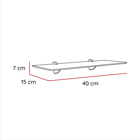 Repisa Rec Gris 40x7cm Triangular con Un Entrepaño - REPISAS | Bylmo