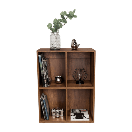 Biblioteca Otto caramelo 80x60cm con Cuatro Compartimientos - Bibliotecas | Bylmo