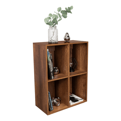 Biblioteca Otto caramelo 80x60cm con Cuatro Compartimientos - Bibliotecas | Bylmo