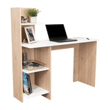 Escritorio Vilna Rovere y Blanco 120.6x120cm sin Cajones y con Organizador de Libros - Escritorios y Archivadores | Bylmo