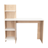 Escritorio Vilna Rovere y Blanco 120.6x120cm sin Cajones y con Organizador de Libros - Escritorios y Archivadores | Bylmo