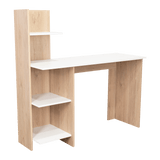 Escritorio Vilna Rovere y Blanco 120.6x120cm sin Cajones y con Organizador de Libros - Escritorios y Archivadores | Bylmo
