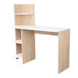 Escritorio Vilna Rovere y Blanco 120.6x120cm sin Cajones y con Organizador de Libros - Escritorios y Archivadores | Bylmo