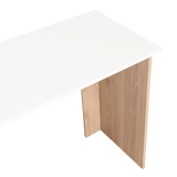 Escritorio Vilna Rovere y Blanco 120.6x120cm sin Cajones y con Organizador de Libros - Escritorios y Archivadores | Bylmo