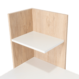 Escritorio Vilna Rovere y Blanco 120.6x120cm sin Cajones y con Organizador de Libros - Escritorios y Archivadores | Bylmo