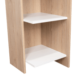 Escritorio Vilna Rovere y Blanco 120.6x120cm sin Cajones y con Organizador de Libros - Escritorios y Archivadores | Bylmo