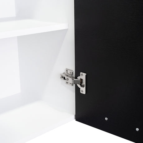 Mueble Superior de Cocina Wengue y Blanco 150x60cm con Dos Entrepaños y con Seis Puertas - Cocinas | Bylmo